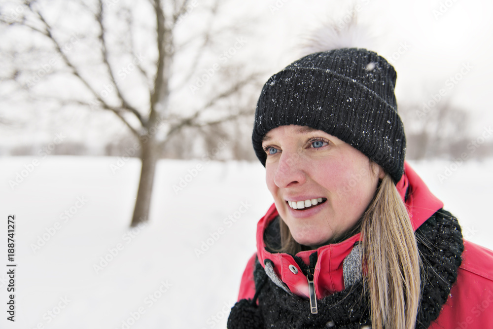 woman in winter outdoors woman in winter outdoors