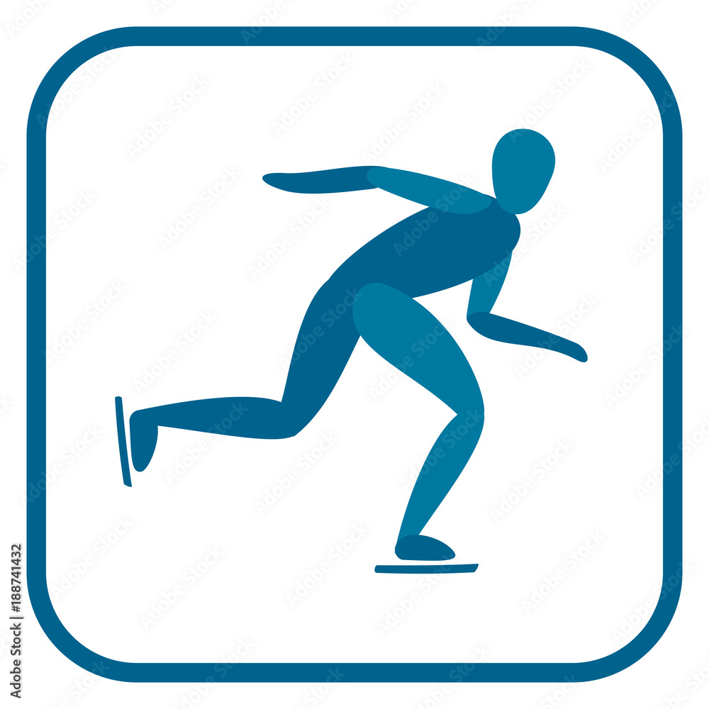 Fototapeta premium Speed skating emblem.