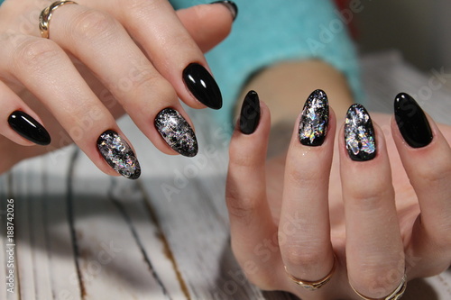 beautiful black manicure