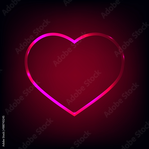 Bright heart. Design element for Happy Valentine s Day. Ready for your design  greeting card  banner. Vector illustration.