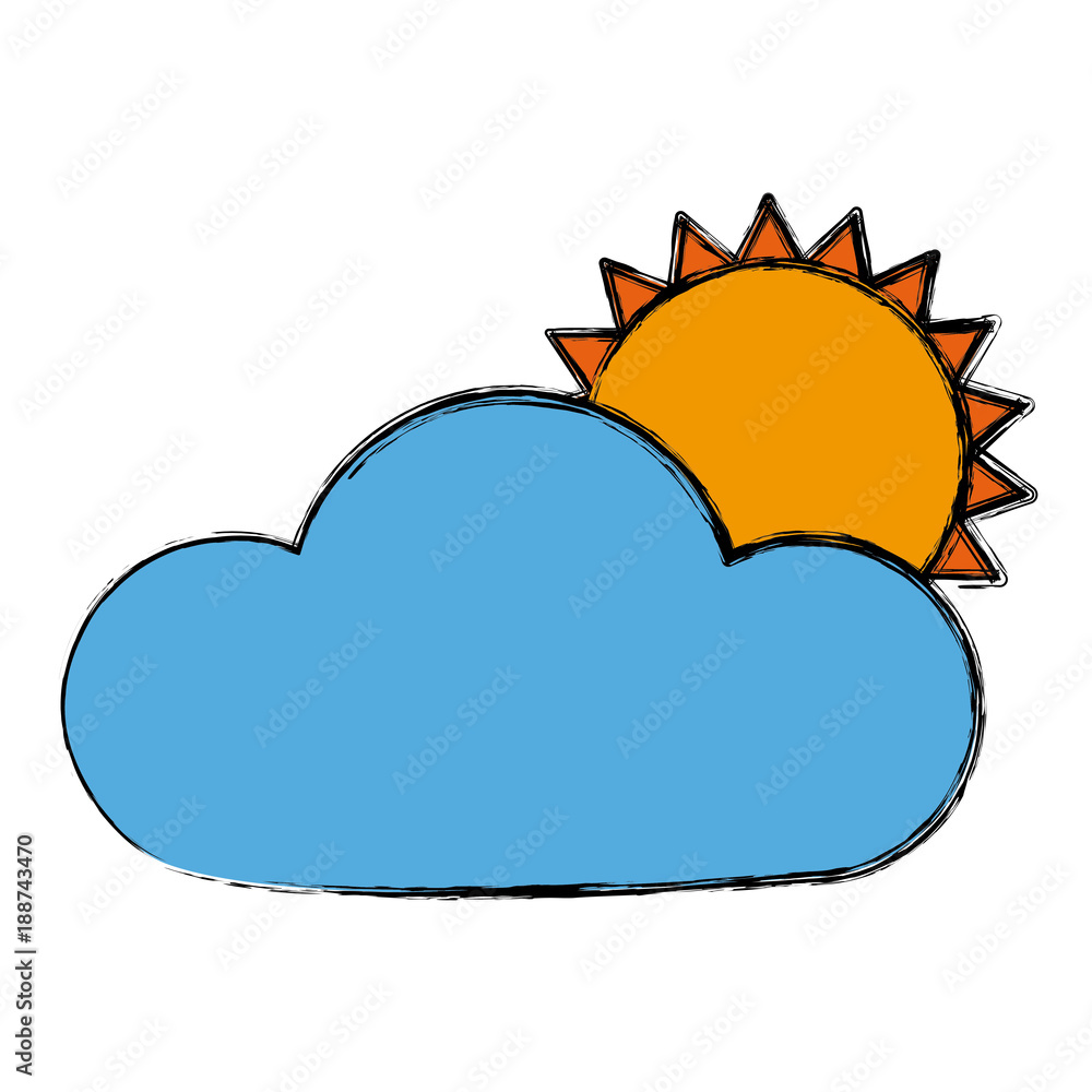 Sun and cloud symbol icon vector illustration graphic design Sun and cloud symbol icon vector illustration graphic design