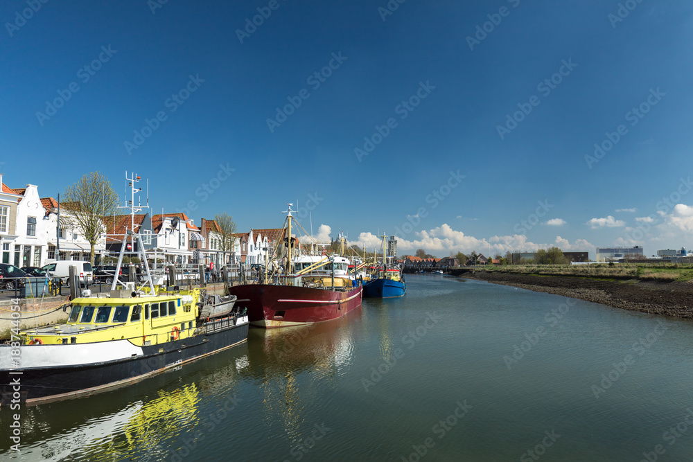 Harbour Of Zierikzee With Ships And Boats / Netherlands
