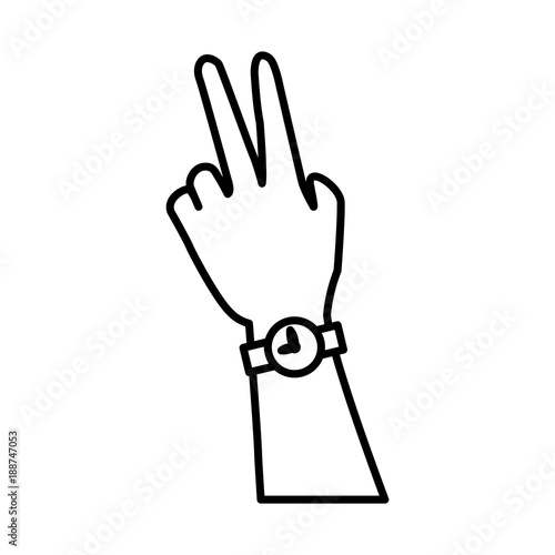 Hand with wristwatch icon vector illustration graphic design