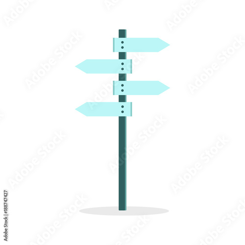 Direction signs icon white isolated on white background. Vector illustration © AI Studio