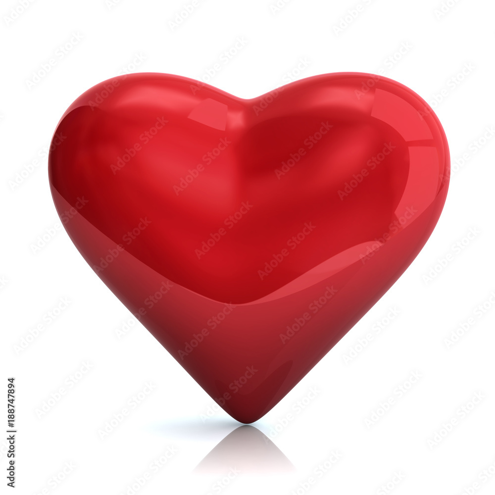 3d perfect red heart Valentines day love concept