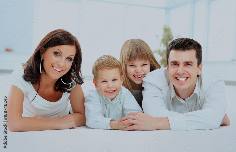 smiling happy family. smiling happy family.