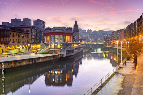 view of ribera market at morning in Bilbao, Spain © jon_chica