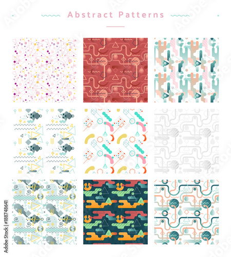 Seamless abstract pattern vector collection