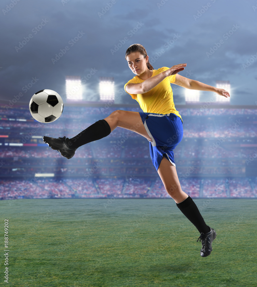 Fototapeta premium Young Female Soccer Player