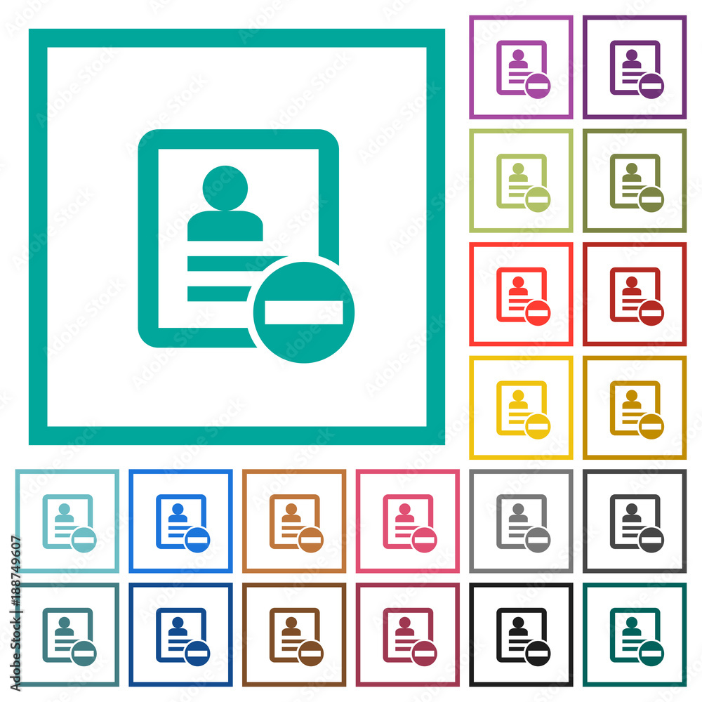 Remove contact flat color icons with quadrant frames Remove contact flat color icons with quadrant frames