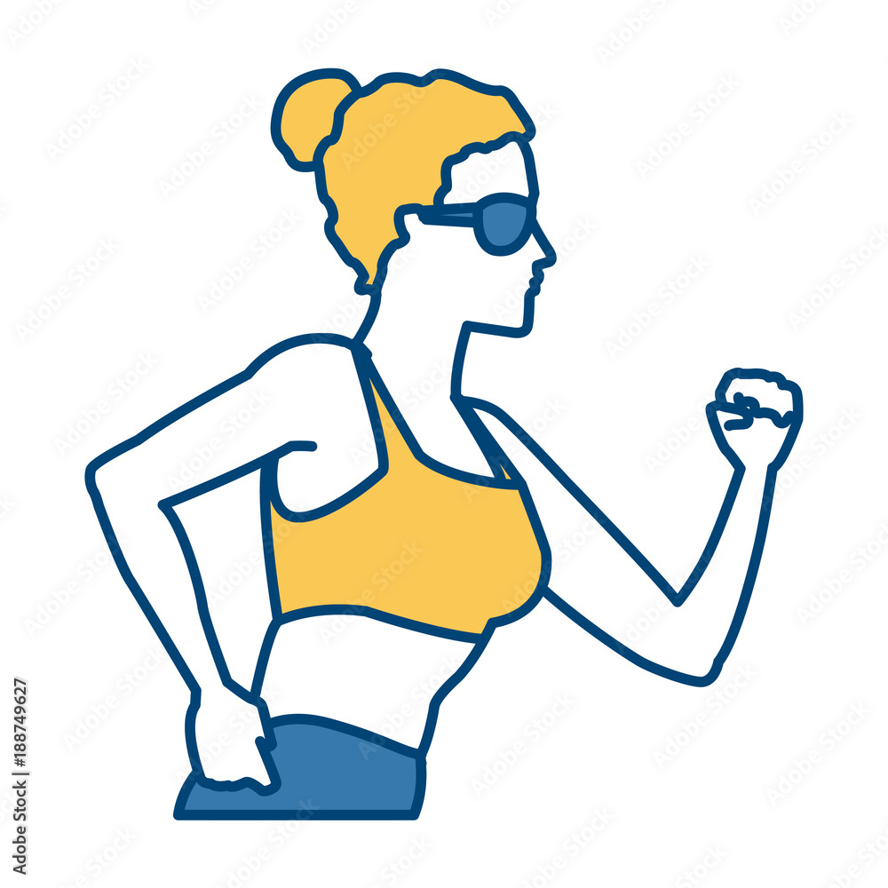 Fitness woman running icon vector illustration graphic design Fitness woman running icon vector illustration graphic design