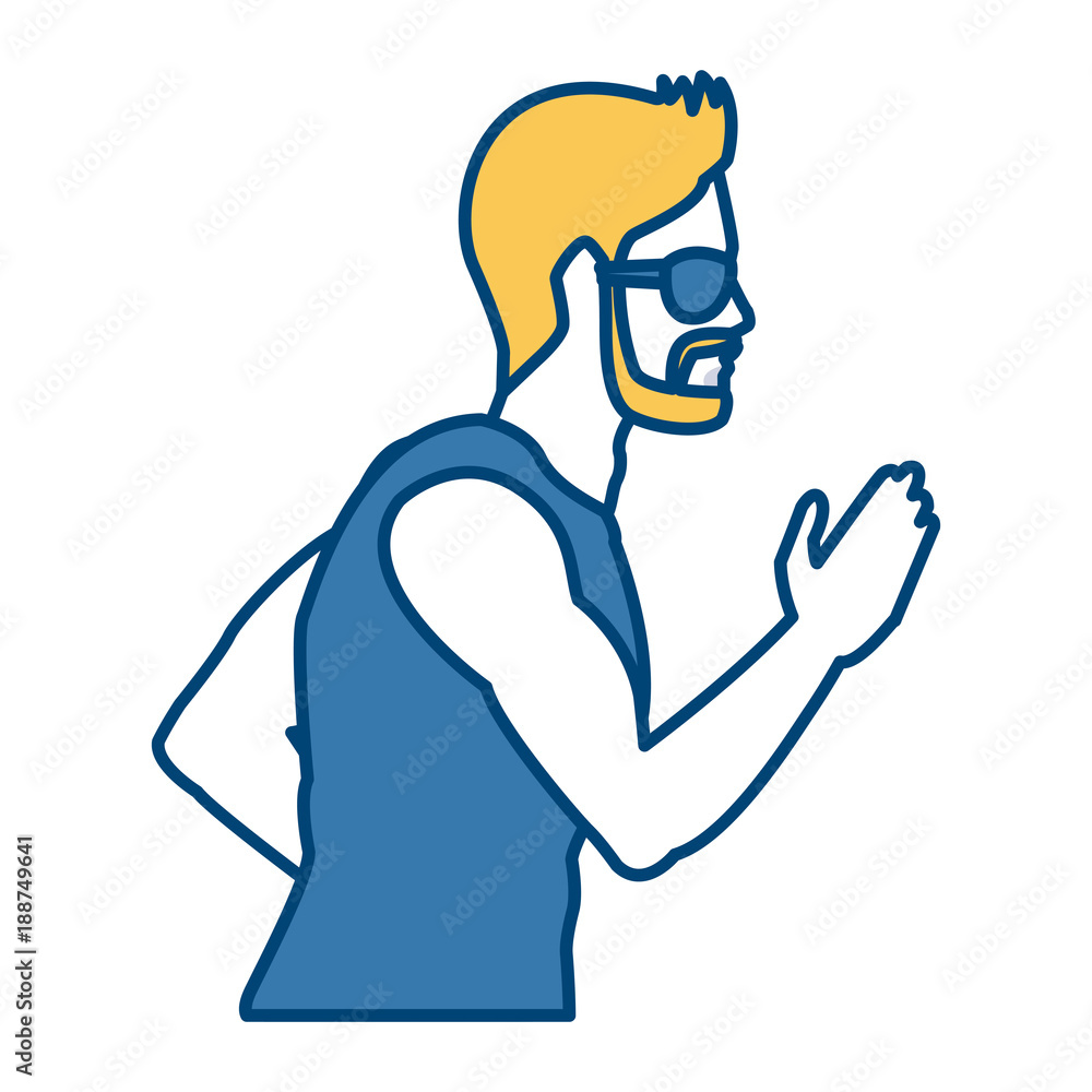 Fitness man running icon vector illustration graphic design Fitness man running icon vector illustration graphic design