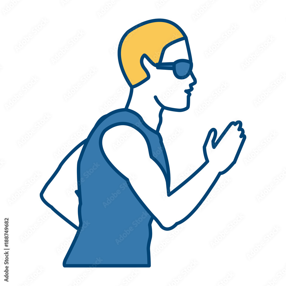 Fitness man running icon vector illustration graphic design Fitness man running icon vector illustration graphic design