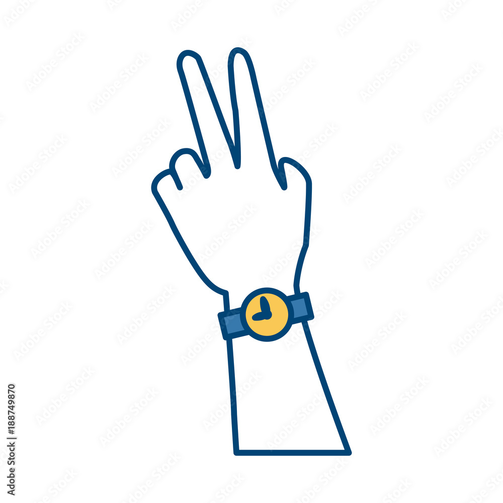 Fototapeta premium Hand with wristwatch icon vector illustration graphic design
