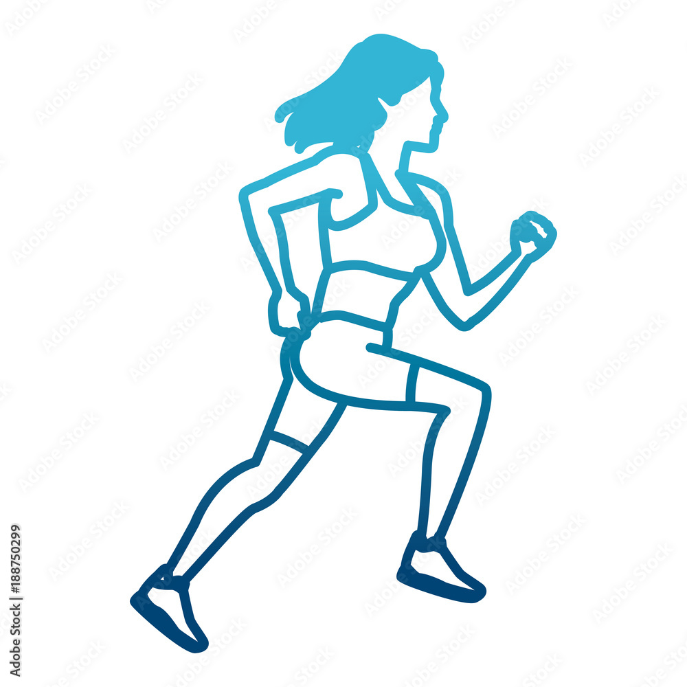 Fitness woman running icon vector illustration graphic design