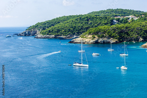 Island in italy and sailboats
