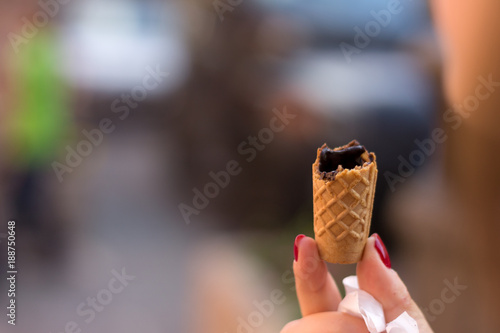 Ice cream in blurry background