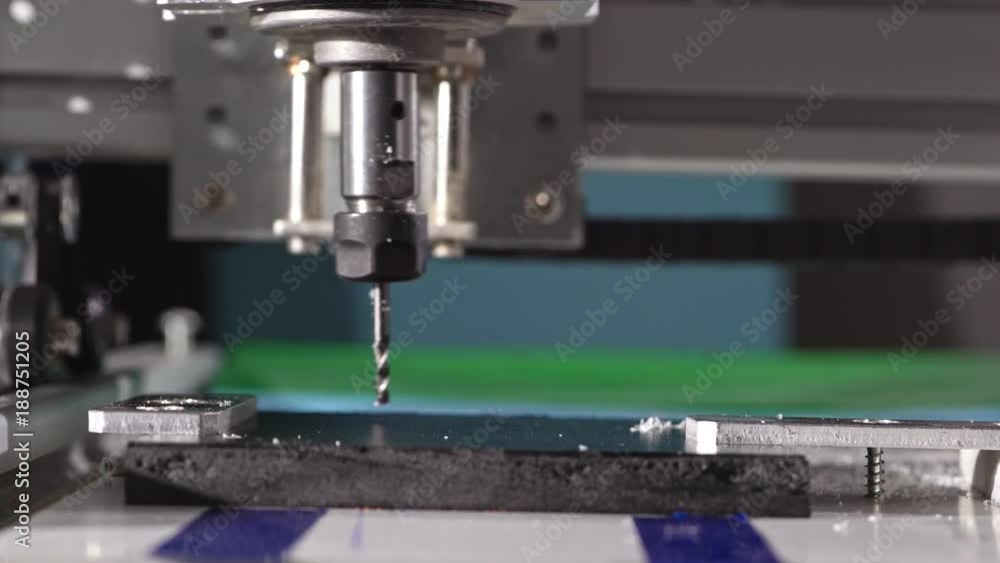 CNC milling machine proceccing plastic detail.Cutting plastic modern processing technology. CNC milling machine proceccing plastic detail.Cutting plastic modern processing technology.