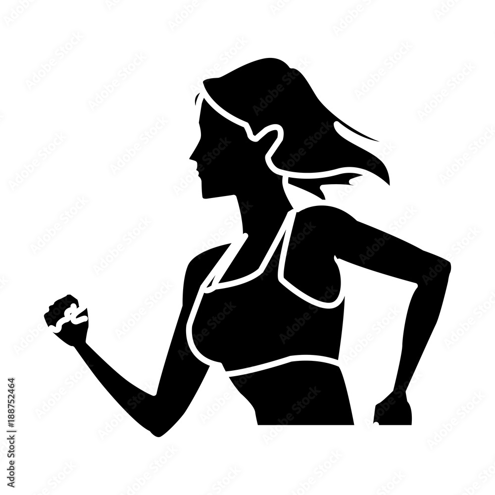Fitness woman running icon vector illustration graphic design Fitness woman running icon vector illustration graphic design