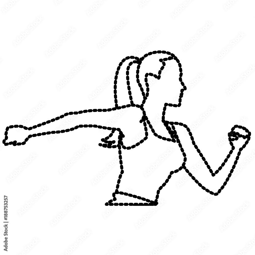 Fototapeta premium Fitness woman running icon vector illustration graphic design