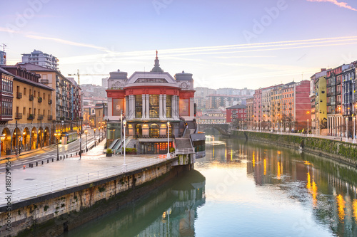 view of ribera market at morning in Bilbao, Spain