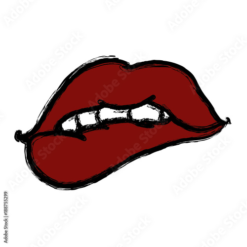 Sexy women lips cartoon
