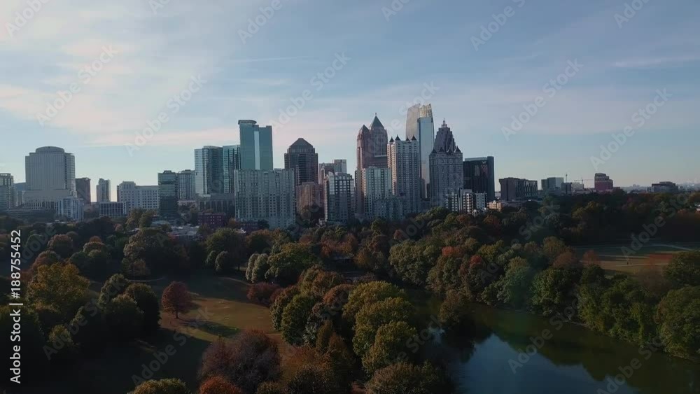 Aerial Views of Atlanta Skyline over Piedmont Park Aerial Views of Atlanta Skyline over Piedmont Park