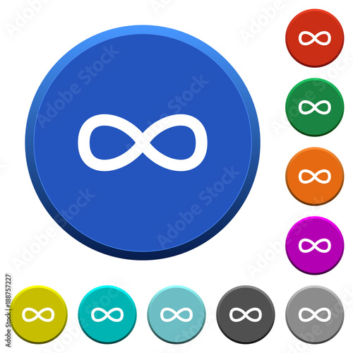 Infinity symbol beveled buttons