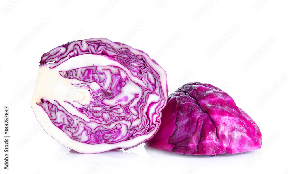 Fototapeta premium Purple cabbage on a white background
