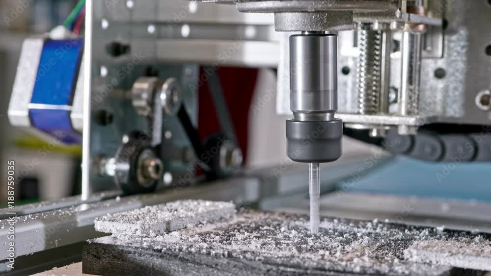 CNC milling machine proceccing plastic detail. CNC milling machine proceccing plastic detail.