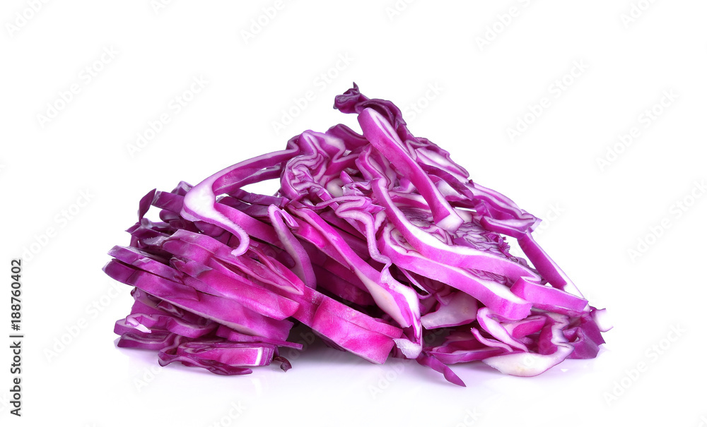 Purple cabbage piece on a white background Purple cabbage piece on a white background