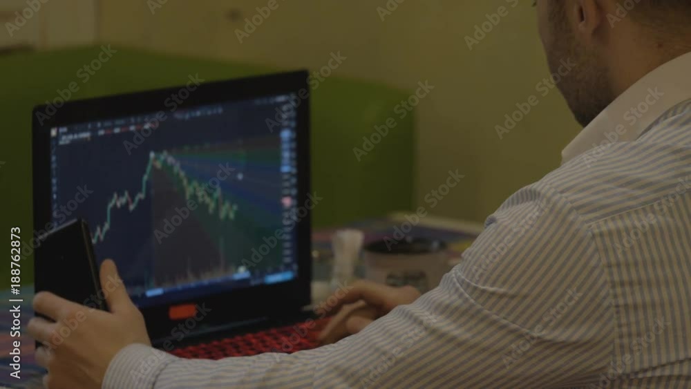 trader at work. bitcoin trade trader at work. bitcoin trade
