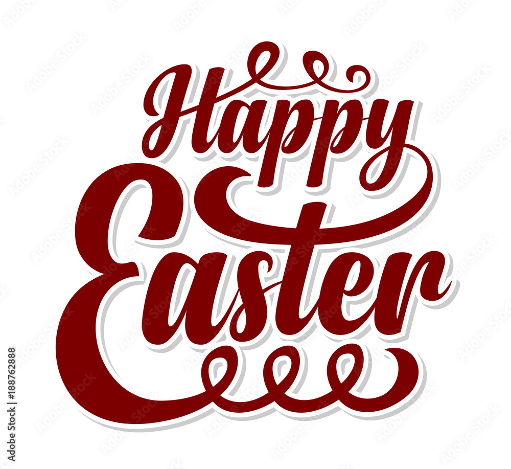 Happy Easter. Calligraphic text Happy Easter. Calligraphic text