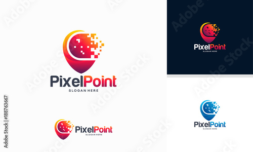 Modern designs Point Tech logo template, Digital Point Technology Logo template designs vector illustration