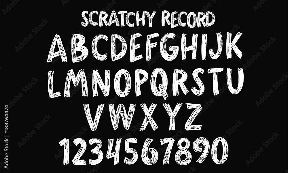 Scratchy Record Hand Lettered Alphabet