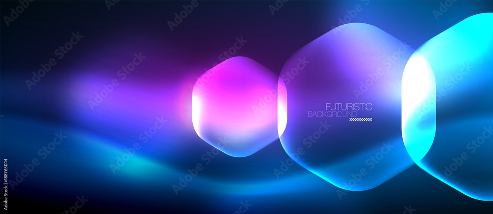 Neon hexagon background