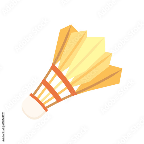 Vector illustration of shuttlecock in cartoon style.