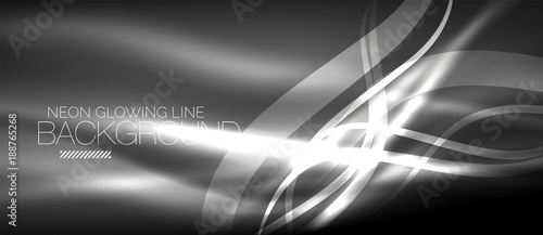 Neon elegant smooth wave lines digital abstract background