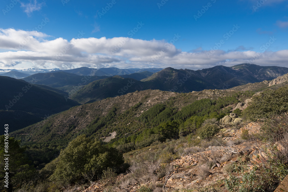 Mountain landscape in Las Batuecas natural park in Salamanca, Spain. Mountain landscape in Las Batuecas natural park in Salamanca, Spain.