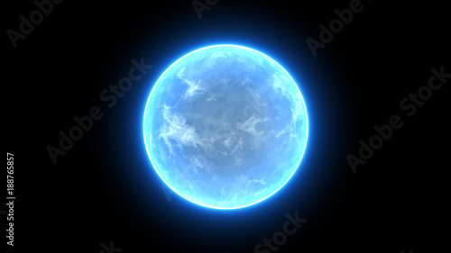 abstract energy ball science background blue