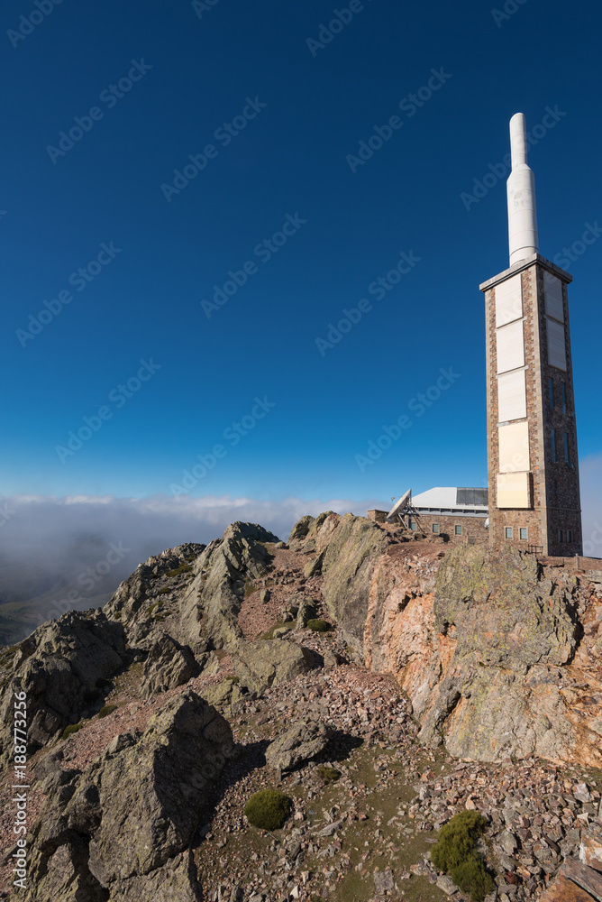 Mobile communications antenna in Pena the Francia, famous destination in Salamanca, Spain. Mobile communications antenna in Pena the Francia, famous destination in Salamanca, Spain.