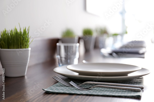 Table setting in vegetarian cafe © Africa Studio