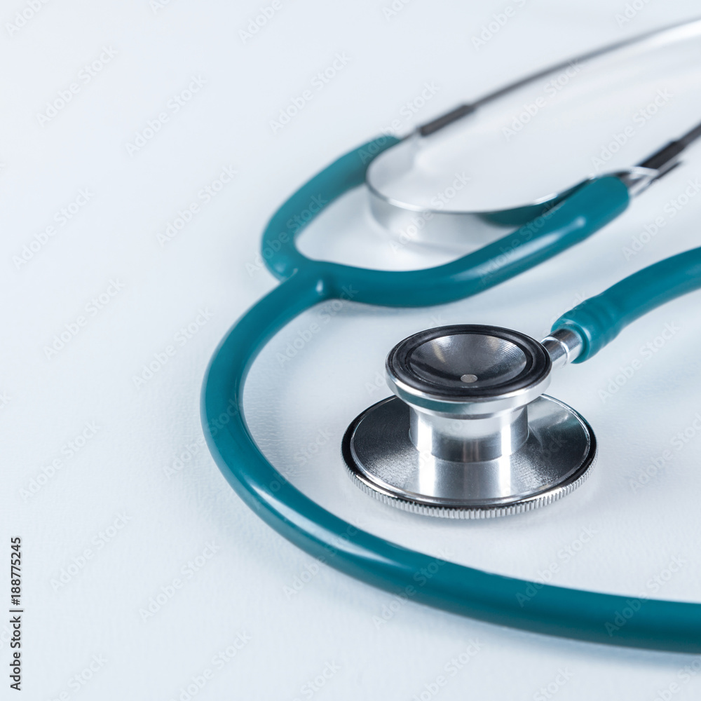 stethoscope on a white background