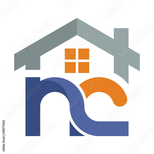Icon logo for the construction services business development, with a combination of initials letter N & C