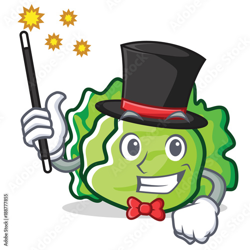 Magician lettuce character mascot style