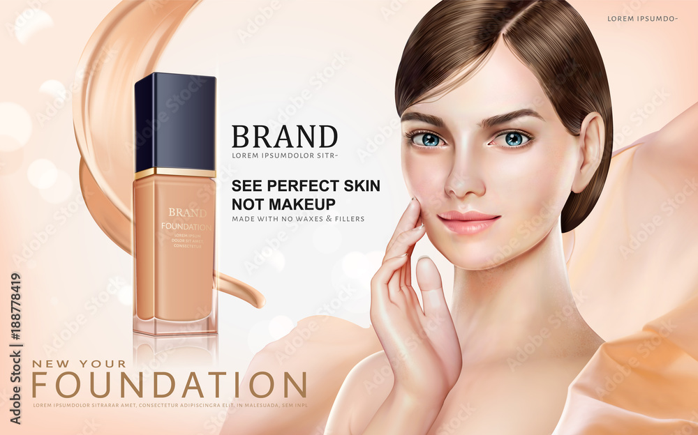 Foundation makeup ads Stock Vector Adobe Stock