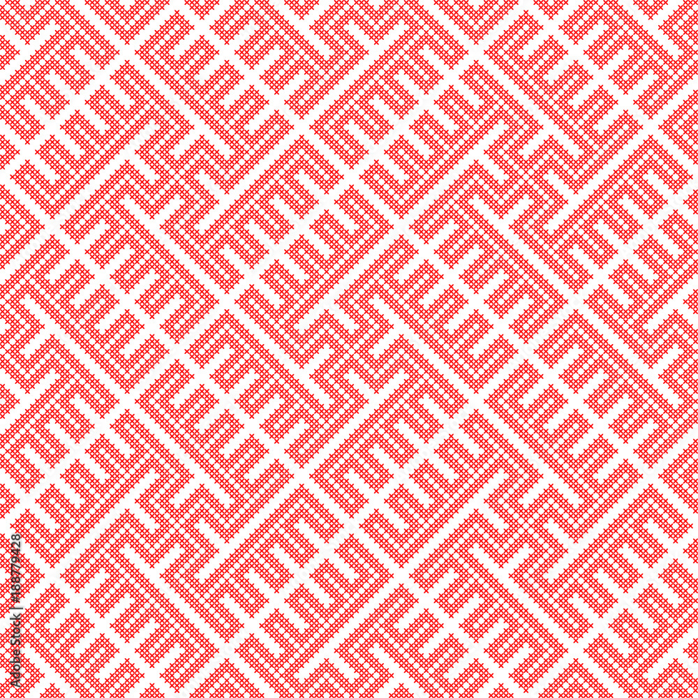 Seamless the Slavic ornaments in red and white Seamless the Slavic ornaments in red and white