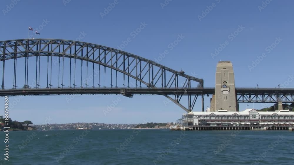 A wide shot of a long bridge and sky. Camera moves to the right. A wide shot of a long bridge and sky. Camera moves to the right.