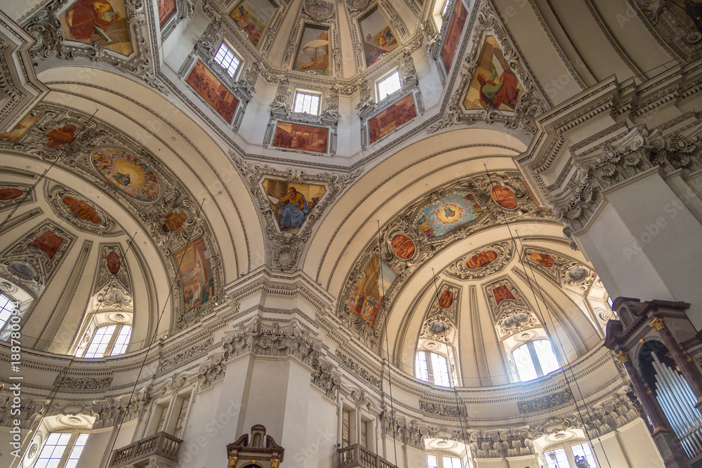Interior Dome View of Salzburg Cathedral