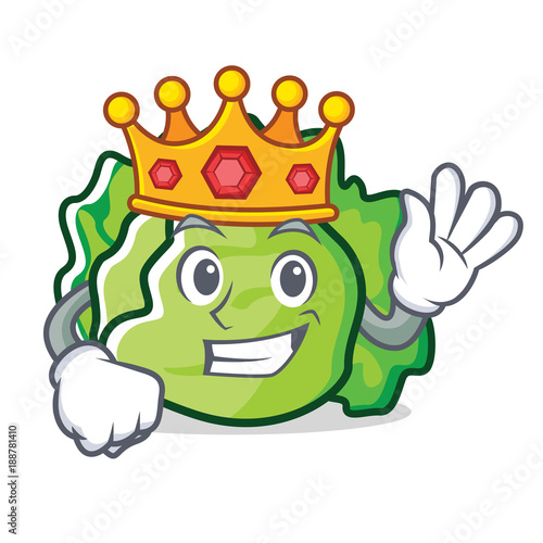 King lettuce character mascot style
